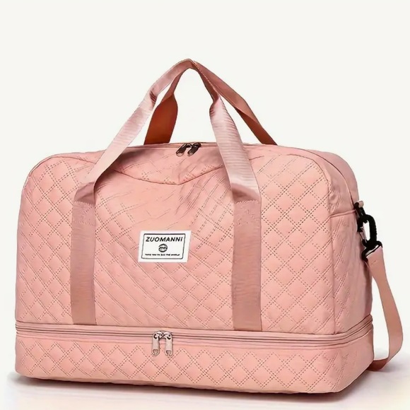 ✈️ Weekend Get-a-Way! 🏝️ Pink Oversized Quilted Duffel Bag -Durable - Picture 7 of 7